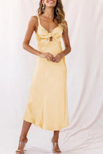 Load image into Gallery viewer, Satin Tie-front Cutout Cami Dress