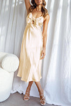 Load image into Gallery viewer, Satin Tie-front Cutout Cami Dress