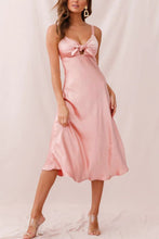 Load image into Gallery viewer, Satin Tie-front Cutout Cami Dress