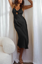 Load image into Gallery viewer, Satin Tie-front Cutout Cami Dress