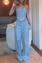 Load image into Gallery viewer, Sequins Denim Sleeveless Two-Piece Set