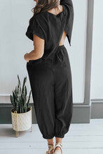 Load image into Gallery viewer, Short Sleeve Back Slit Two-piece Pants Set