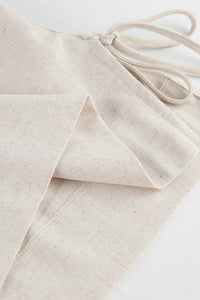 Side Strappy Cotton Linen Vest Trousers Set