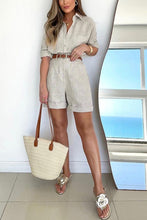 Load image into Gallery viewer, Solid Blouse Shorts With Belt