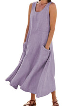 Load image into Gallery viewer, Solid Color Pocket Tank Dress