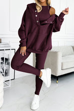 Load image into Gallery viewer, Solid Hoodie Tank Top Three-piece Pants Suits