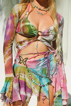 Load image into Gallery viewer, Tie Dyed Fringe Vest Cover-up Three-piece Skirt Suits