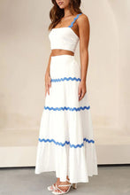 Load image into Gallery viewer, Wavy Cami Vest Tiered Midi Skirt Suits