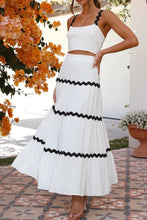 Load image into Gallery viewer, Wavy Cami Vest Tiered Midi Skirt Suits