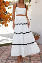 Load image into Gallery viewer, Wavy Cami Vest Tiered Midi Skirt Suits