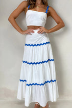 Load image into Gallery viewer, Wavy Cami Vest Tiered Midi Skirt Suits