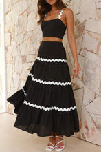 Load image into Gallery viewer, Wavy Cami Vest Tiered Midi Skirt Suits