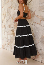 Load image into Gallery viewer, Wavy Cami Vest Tiered Midi Skirt Suits