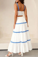 Load image into Gallery viewer, Wavy Cami Vest Tiered Midi Skirt Suits