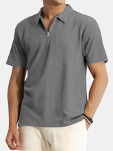 Load image into Gallery viewer, Men's Solid Color Waffle Casual Daily Short Sleeve Polo Shirt
