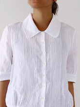 Load image into Gallery viewer, Women's Casual Pure Color Elegant Pleated Short-Sleeve Shirt