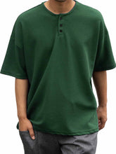 Load image into Gallery viewer, Men's Casual Basic Waffle Fabric Short Sleeve Henley