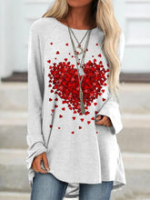 Load image into Gallery viewer, Women's Love-Heart Print Casual Long Sleeve T-Shirt