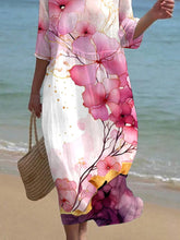 Load image into Gallery viewer, Women&#39;s Floral Print Seaside Resort Dress