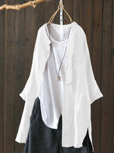 Load image into Gallery viewer, Women&#39;s Casual Pure Color Literary Cotton And Linen Shirt