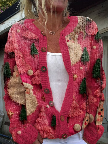 Women's Christmas Tree Merry Knit Cardigan