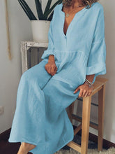 Load image into Gallery viewer, Women&#39;s Casual Pure Color Cotton Long Dress