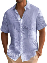 Load image into Gallery viewer, Men's Hawaiian Floral Print Pocket Short Sleeve Shirt