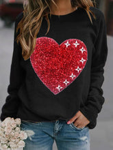 Load image into Gallery viewer, Women's Heart Print Round Neck Sweatshirt