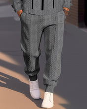 Load image into Gallery viewer, Men&#39;s Textured Jacquard Round Neck Casual Sports Set  013