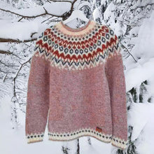 Load image into Gallery viewer, Vintage Icelandic Knit Jacquard Islender Crew Neck Sweater（Unisex）