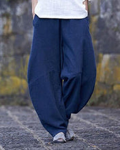 Load image into Gallery viewer, Cotton and Linen Loose Casual Pants for Women Spliced with Solid Color Pants