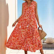 Load image into Gallery viewer, Tummy Flattering Floral Sleeveless Dress