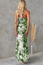 Load image into Gallery viewer, Deja Mesh Overlay Floral Print One Shoulder Ruched Stretch Maxi Dress