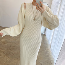 Load image into Gallery viewer, Temperament Round Neck Knitted Dress Two-Piece Set