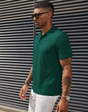 Load image into Gallery viewer, Men's Knitted Pit Jacquard Basic Simple Short-sleeved Polo Shir