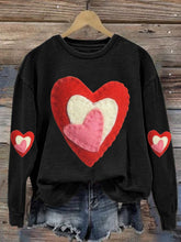 Load image into Gallery viewer, Women'S Heart Print Long Sleeve Sweatshirt