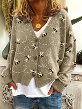 Load image into Gallery viewer, Flying Bees Embroidery Pattern Cozy Cardigan