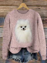 Load image into Gallery viewer, White Pom Dog Plush Cozy Knit Sweater