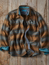 Load image into Gallery viewer, Men's Vintage Blanket Stripe Flannel Long Sleeve Shirt
