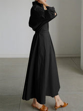 Load image into Gallery viewer, Women's Solid Pocket Button Lapel Long Sleeve Maxi Shirt Casual Dress