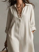 Load image into Gallery viewer, Vintage Lightweight Linen Maxi Shirt Dress In Natural Cream