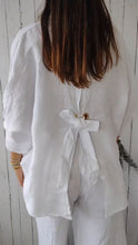 Load image into Gallery viewer, Cotton and Linen Tie Back Design Shirt