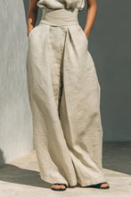 Load image into Gallery viewer, Women's Minimalist Cotton And Linen Blend Sleeveless Blouse And Wide-leg Pants Set