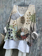 Load image into Gallery viewer, Retro Floral Embroidered Art Linen Blend Tunic