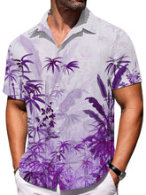 Load image into Gallery viewer, Men's Bamboo Floral Ombre Print Waffle Fabric Short Sleeve Shirt