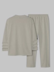 Men's Simple Colorblock Round Neck Casual Sports Set 0140
