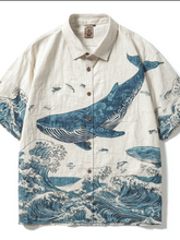 Load image into Gallery viewer, Ocean And Whale Elements Japanese Vacation Style Men's Short Sleeve T-shirt
