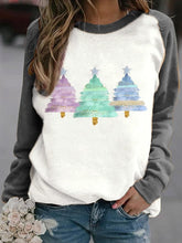 Load image into Gallery viewer, Women's Merry Christmas Tree Print Casual Sweatshirt