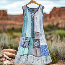 Load image into Gallery viewer, Women's Vintage Floral Lace Patch Comfort Dress