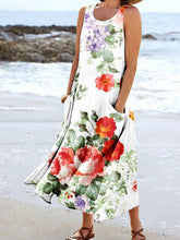 Load image into Gallery viewer, Women's Floral Art Print Pocket Casual Resort Comfort Maxi Dress